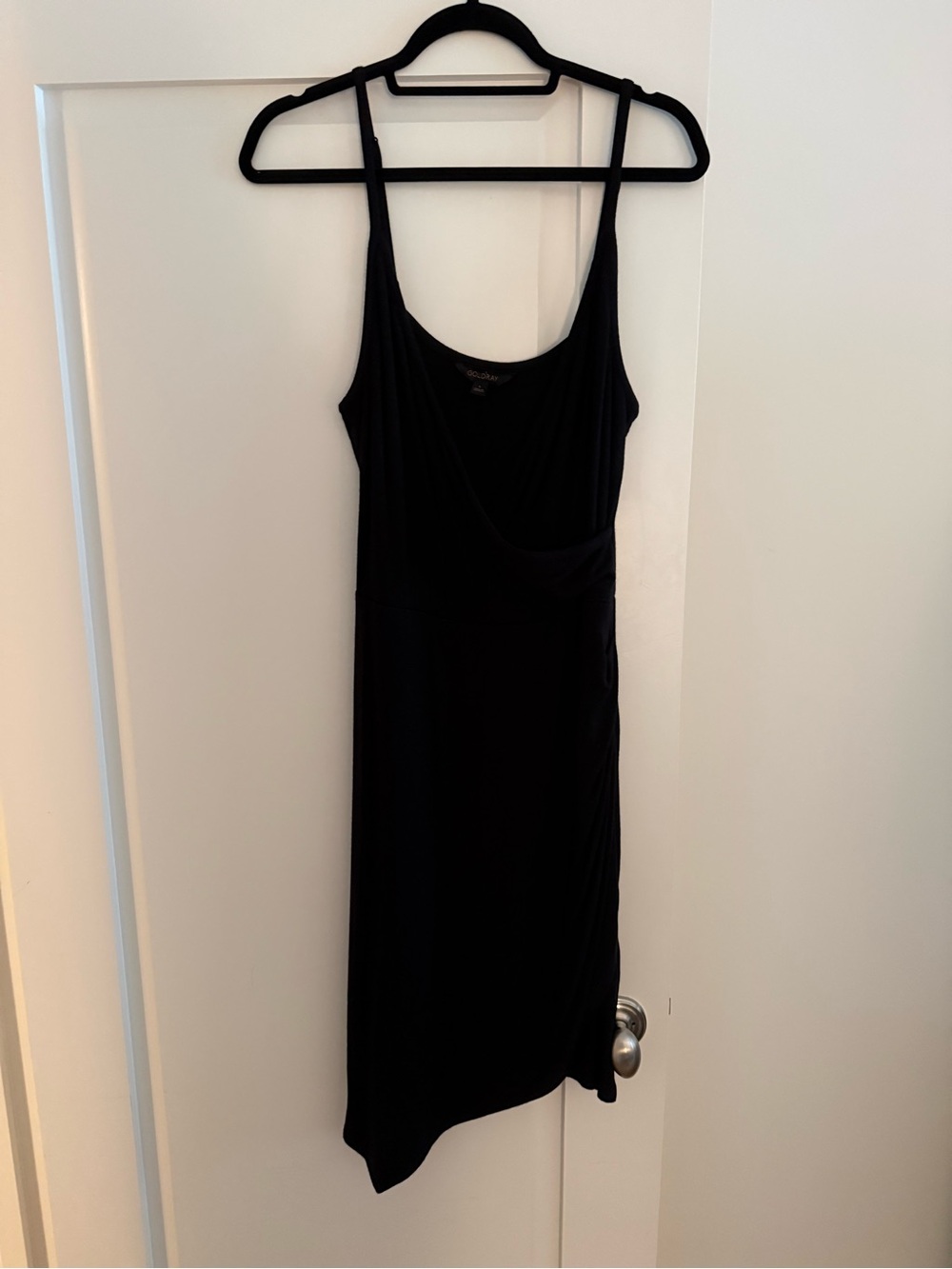 Sleek Black Spaghetti-Strap Mini Dress